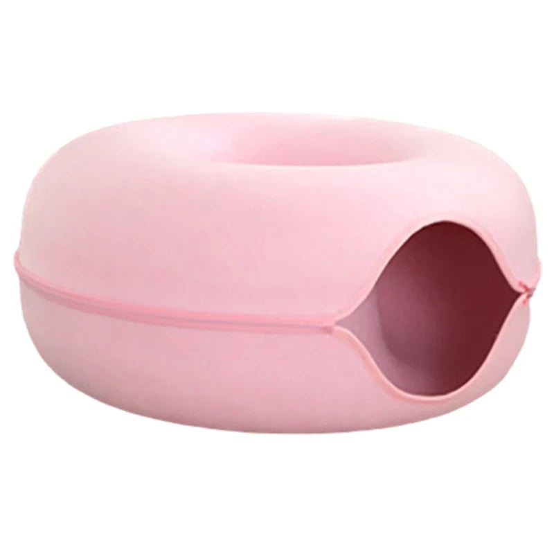 Interaktiv Donut Kattbädd med Tunnel