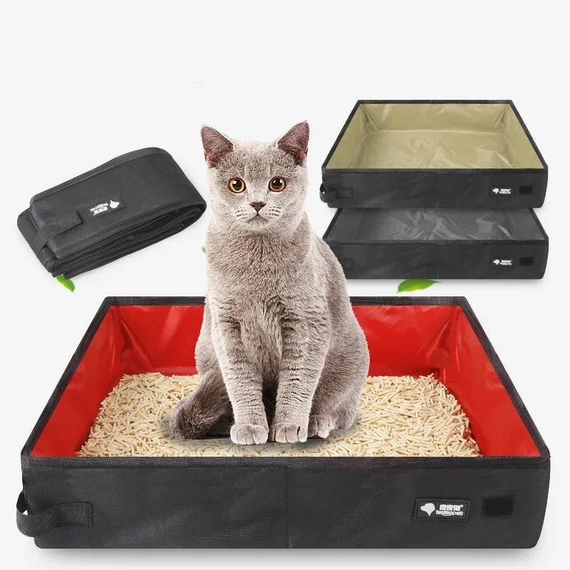 Bärbar hopfällbar resor Pet kattlåda Hundtoalett