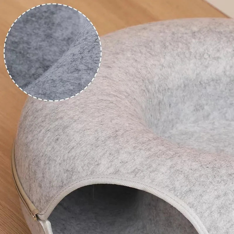 Interaktiv Donut Kattbädd med Tunnel