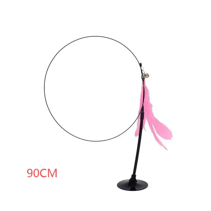 Interactive Cat Toy Feather Wand with Suction Cup
