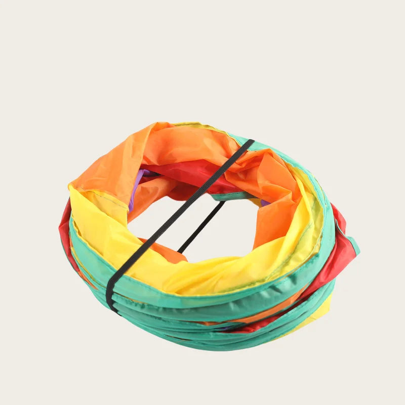 Cat Play Tunnel – Colorful Foldable Cat Tunnel with Toy Ball and Crinkly Paper