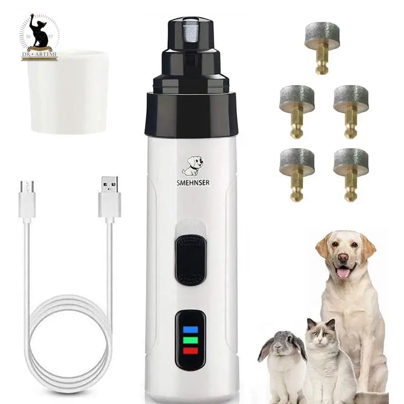 Uppladdningsbar nagelslipare USB-laddningsspik för husdjur