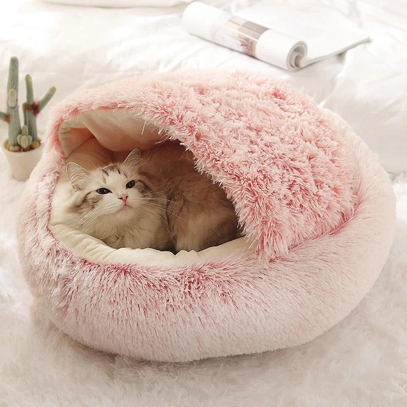 Fluffig Mysgrotta för Katt & Liten Hund