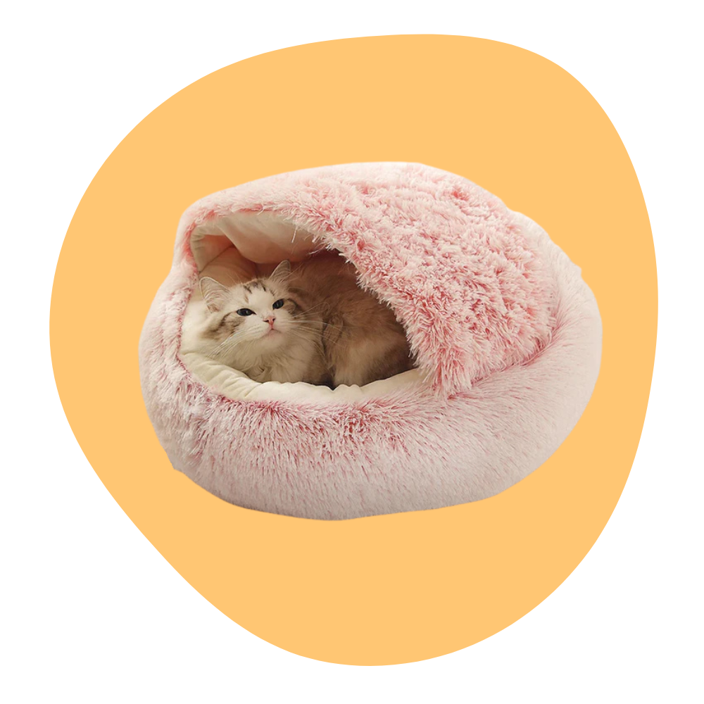 Fluffig Mysgrotta för Katt & Liten Hund