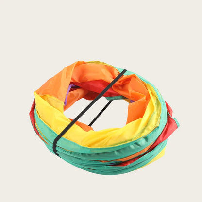 Cat Play Tunnel – Colorful Foldable Cat Tunnel with Toy Ball and Crinkly Paper