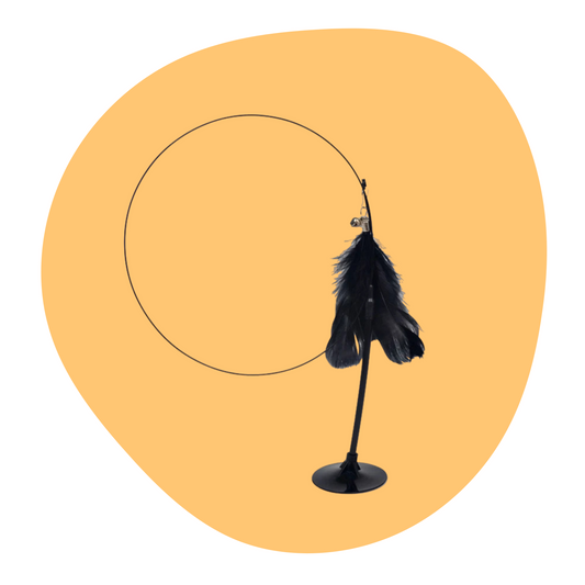 Cat Teaser Stick With Bell, Feather, Long Rod Suction Cup